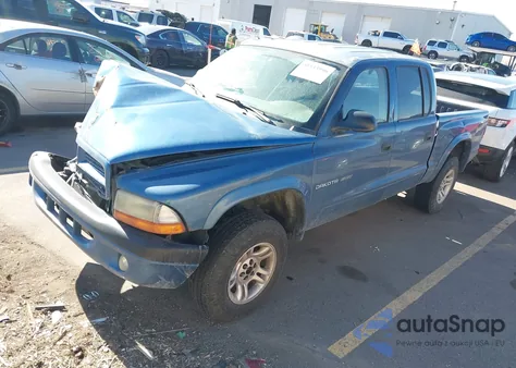 2002 Dodge Dakota Sport из США, поврежденный, VIN 1B7HG38X32S663247